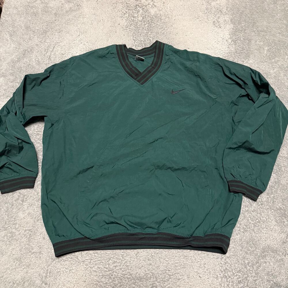 Nike Jacket Mens XL Dark Green Vintage Windbreaker Bomber Coat